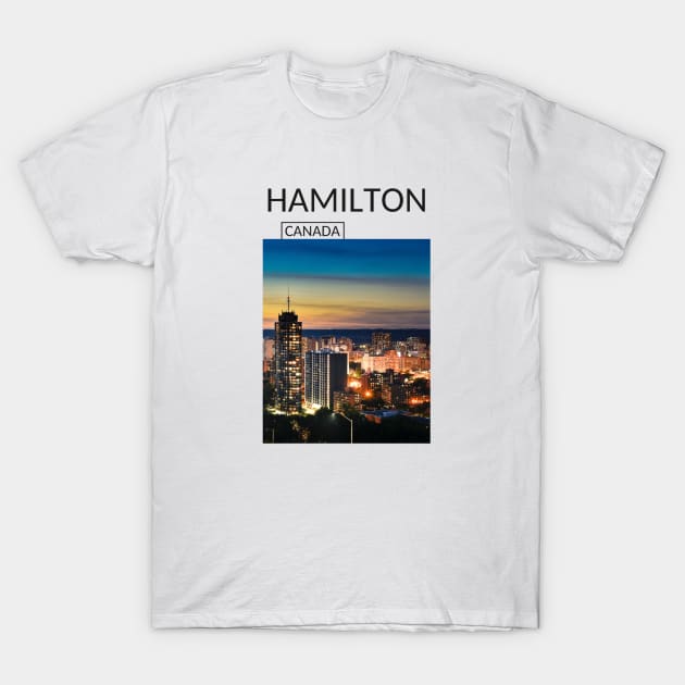 Hamilton Ontario Canada Cityscape Skyline Gift for Canadian Canada Day Present Souvenir T-shirt Hoodie Apparel Mug Notebook Tote Pillow Sticker Magnet T-Shirt by Mr. Travel Joy